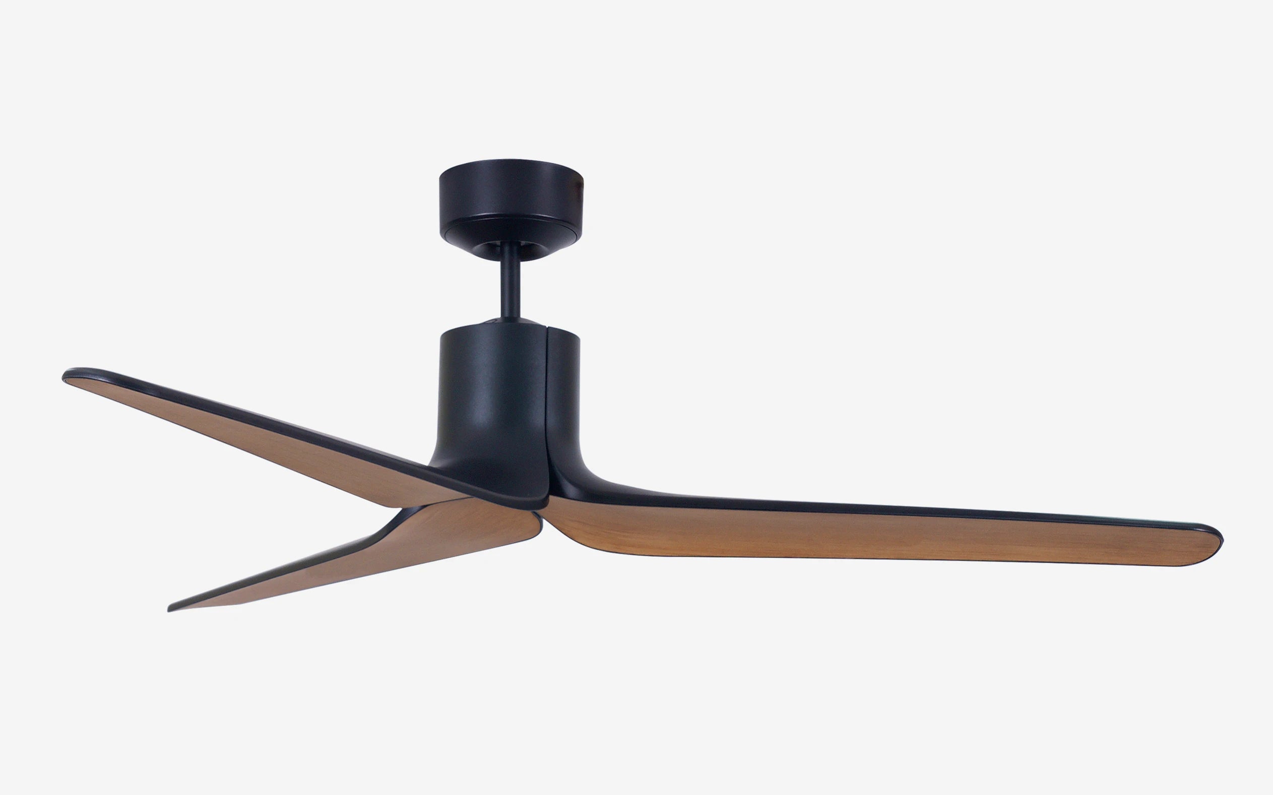 Lotus Ceiling Fan - #Body Color_Black|Blade Color_Teak|Blade Size_56"