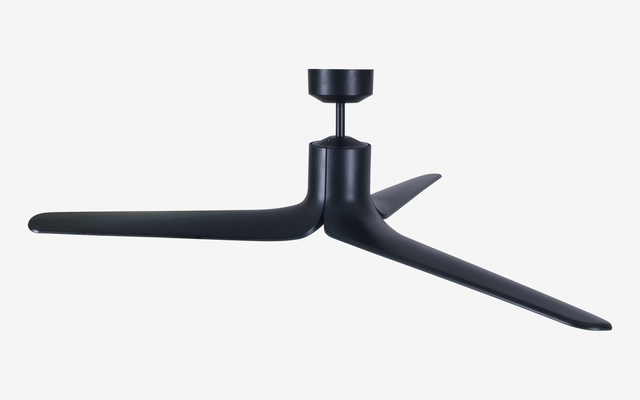 Lotus LED Ceiling Fan - #Body Color_Black|Blade Color_Teak|Blade Size_56"