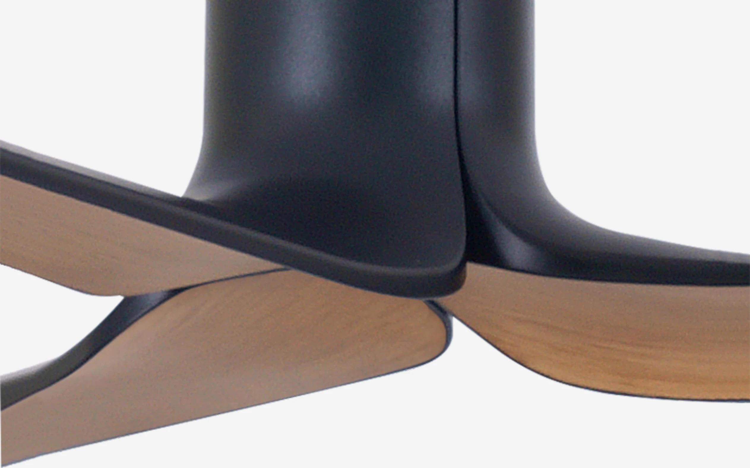 Lotus Ceiling Fan - #Body Color_Black|Blade Color_Teak|Blade Size_56"