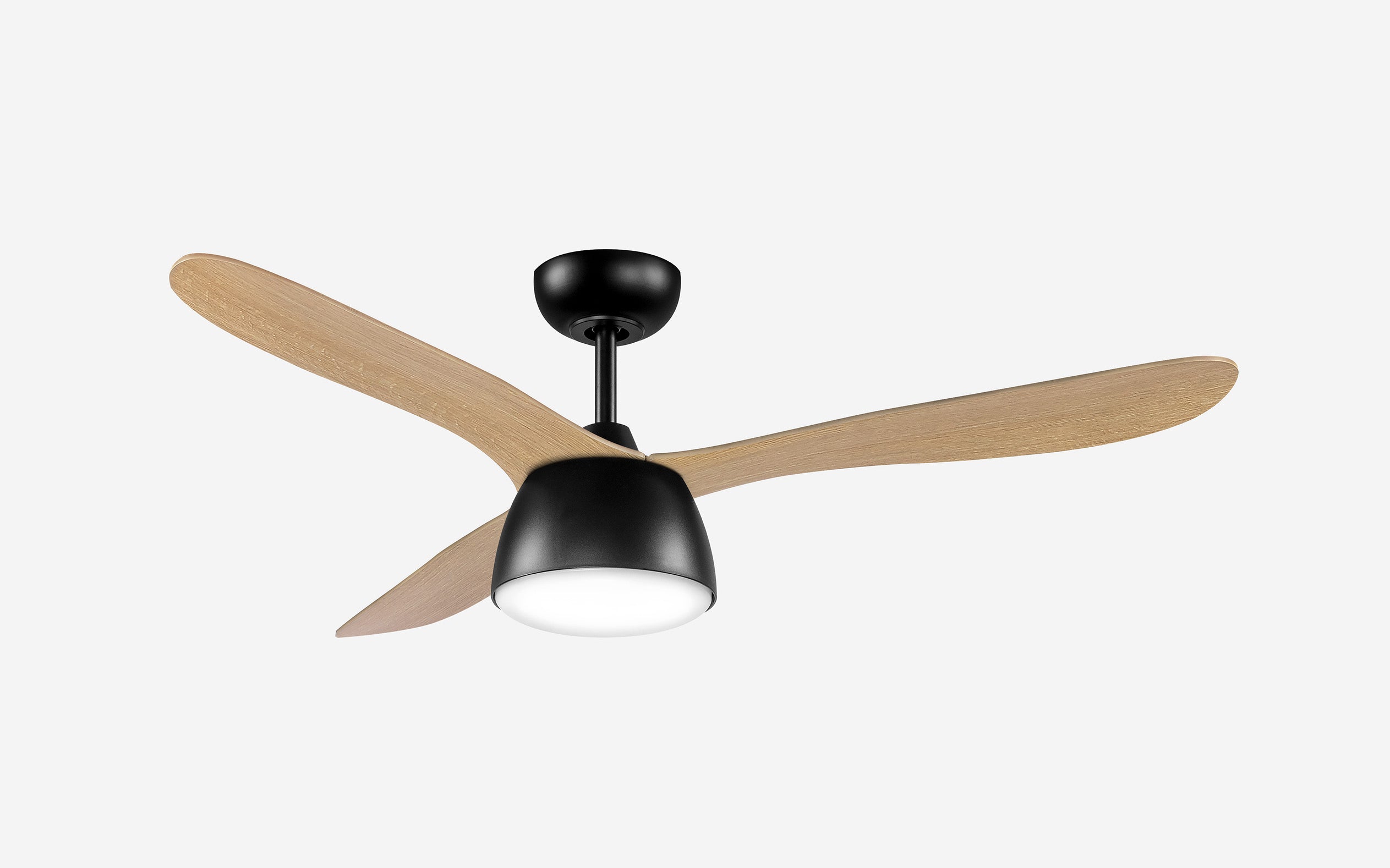 Pabbel Storm Ceiling Fan - #Body Color_Black|Blade Color_Teak|Blade Size_48"