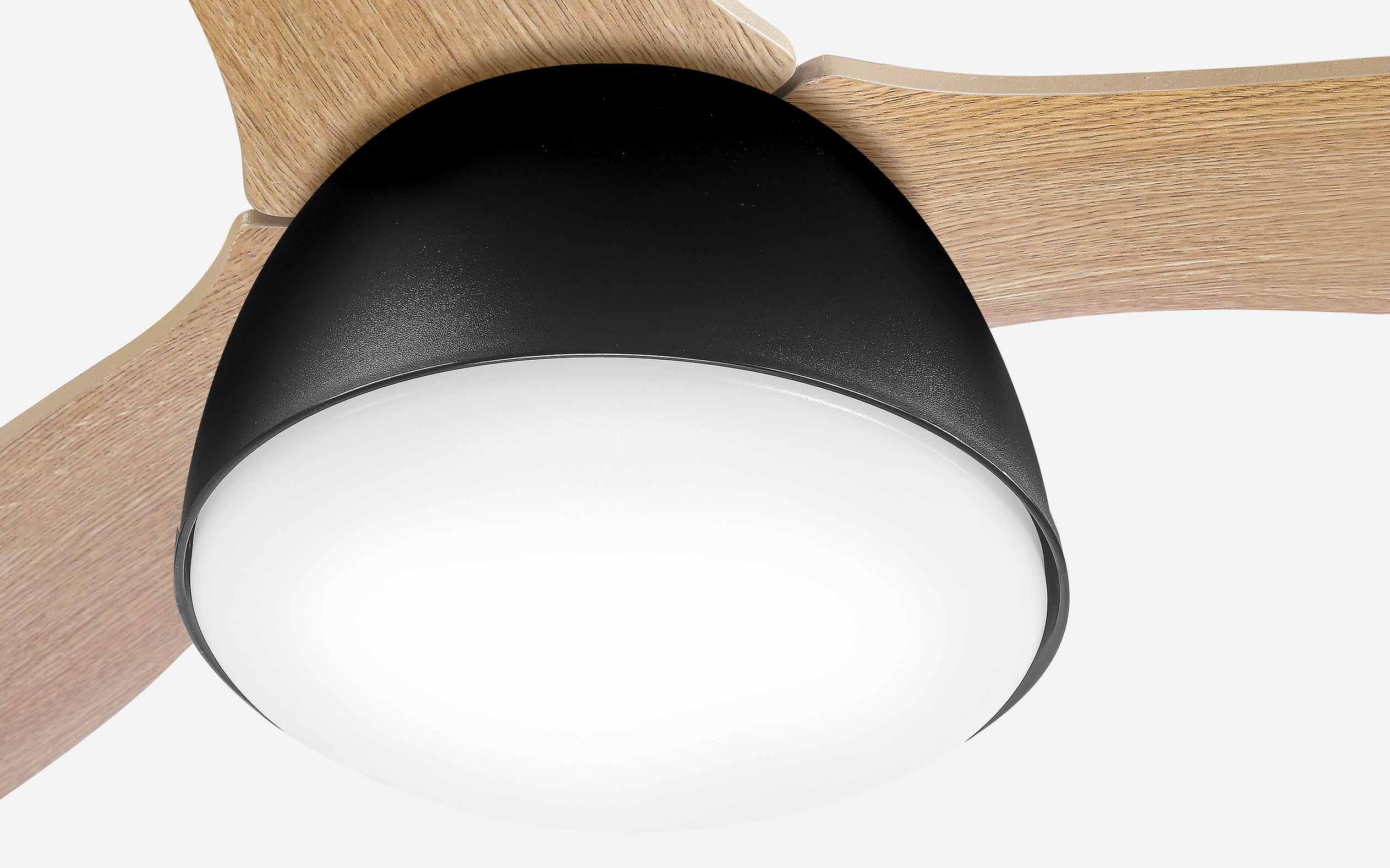 Pabbel Storm Ceiling Fan - #Body Color_Black|Blade Color_Teak|Blade Size_42"