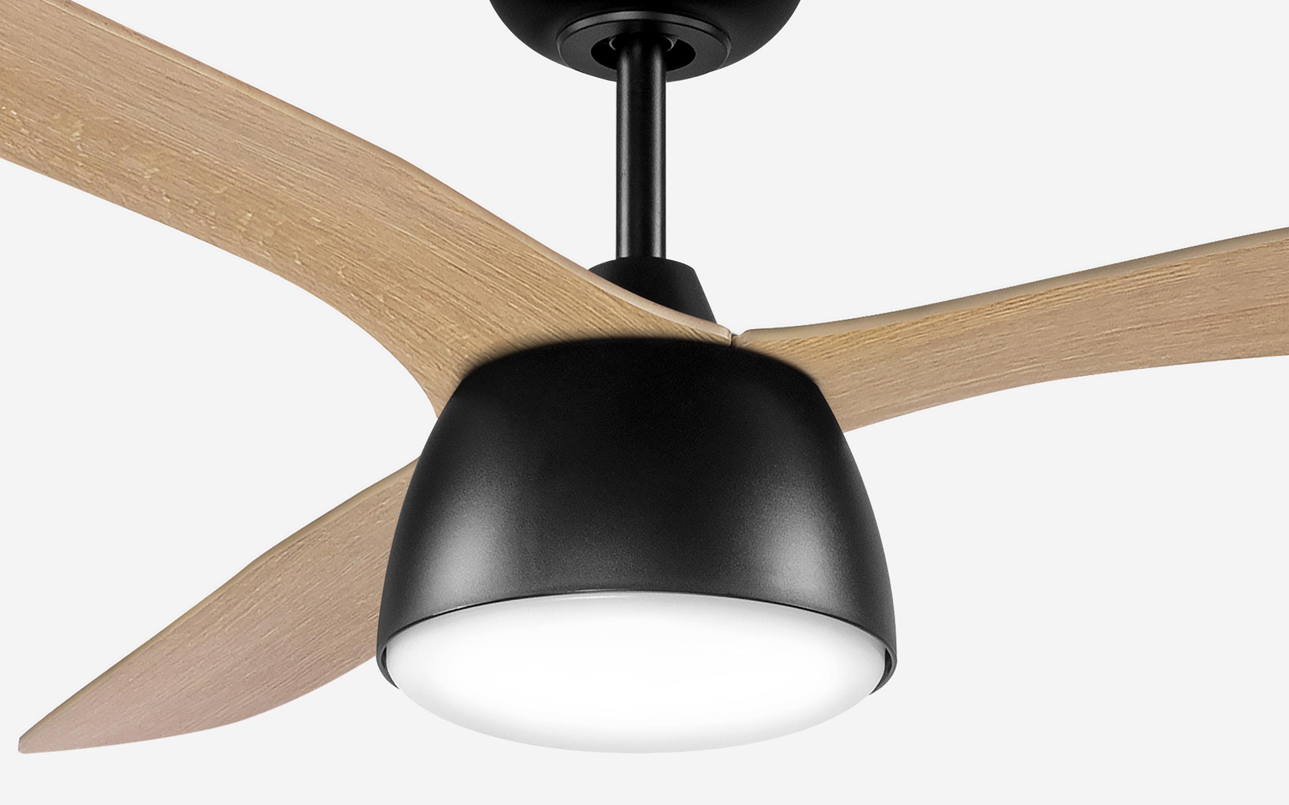 Pabbel Storm Ceiling Fan - #Body Color_Black|Blade Color_Teak|Blade Size_42"