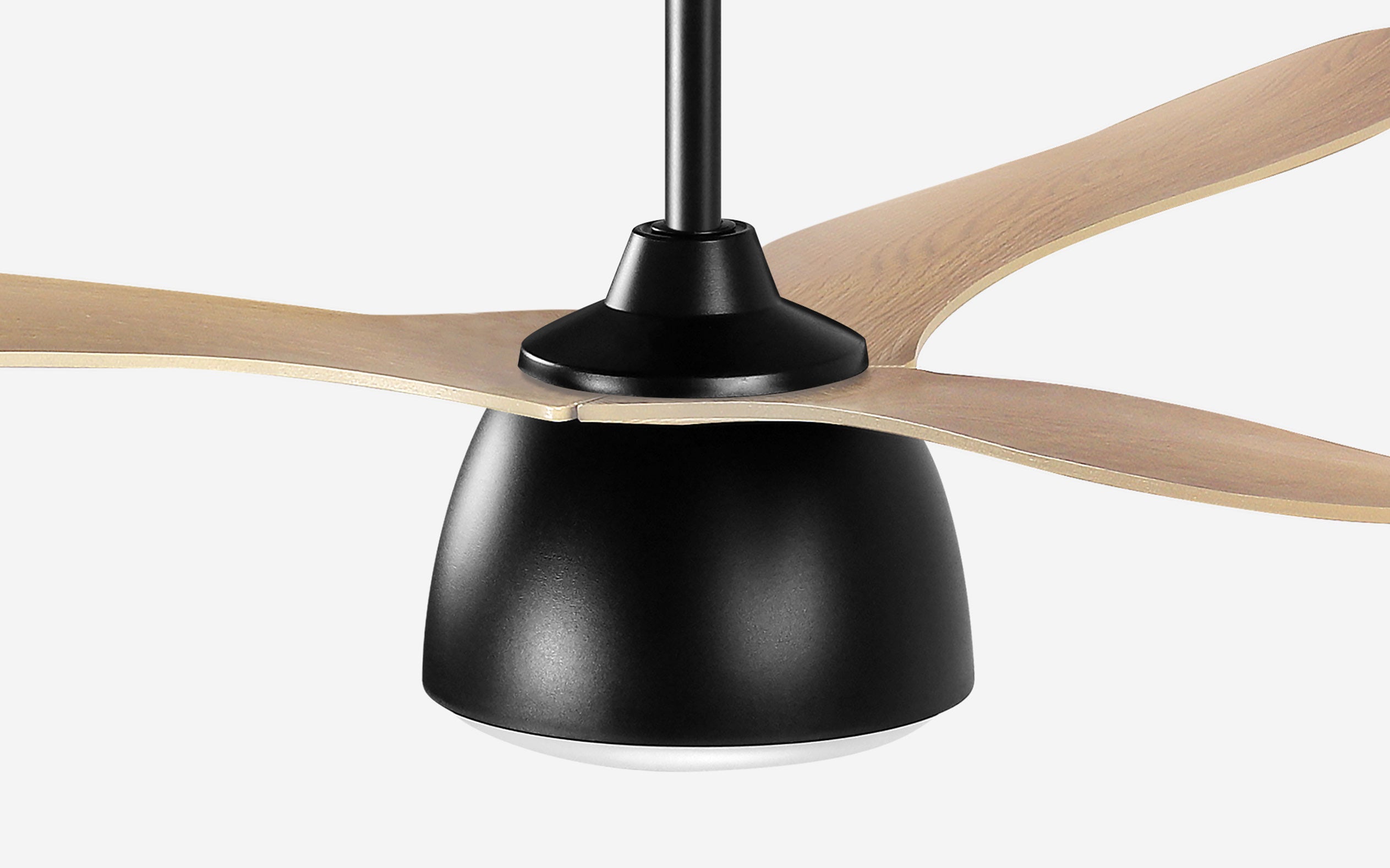 Pebbel Storm Ceiling Fan - #Body Color_Black|Blade Color_Teak|Blade Size_56"