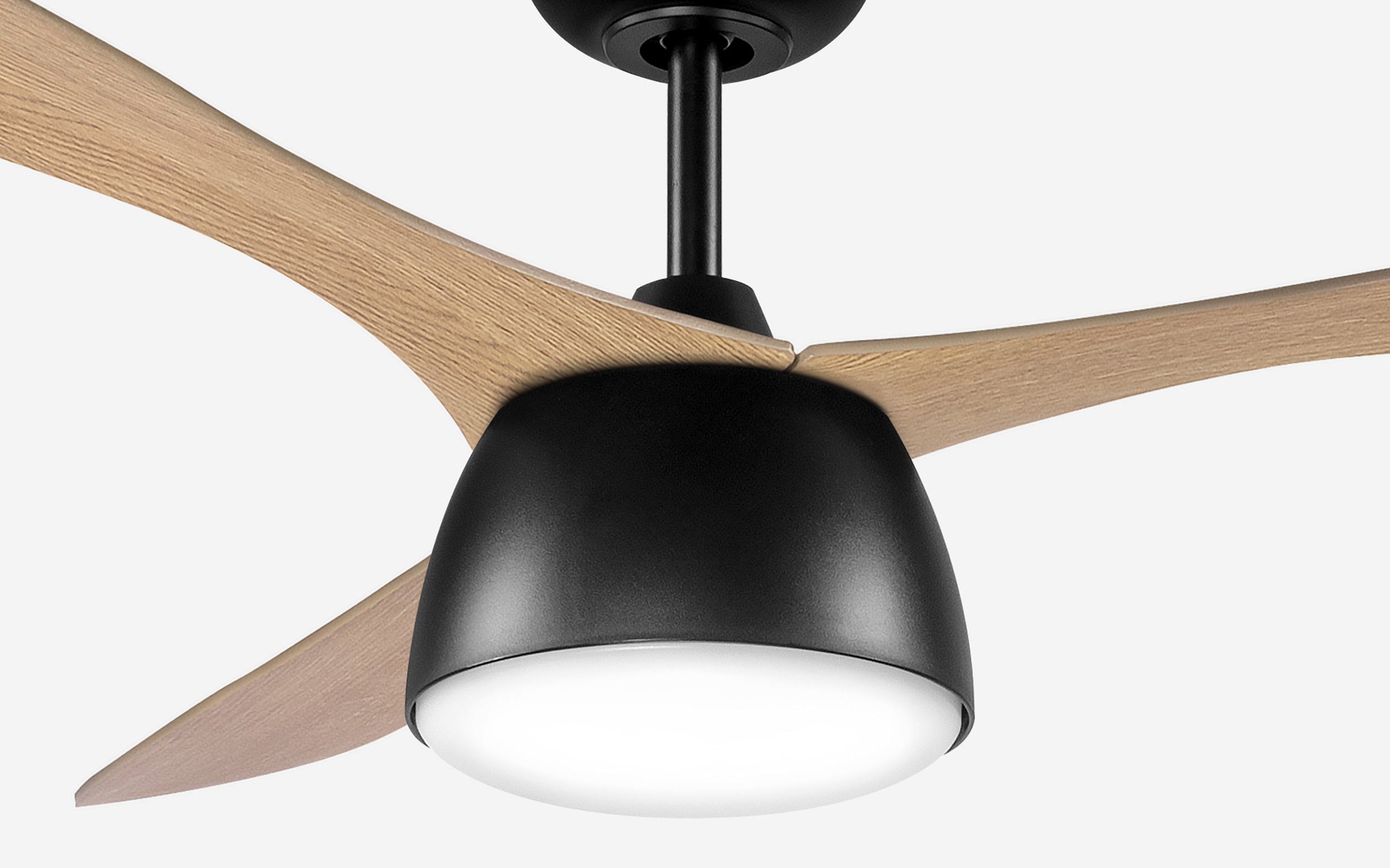 Pebbel Storm Ceiling Fan - #Body Color_Black|Blade Color_Teak|Blade Size_56"