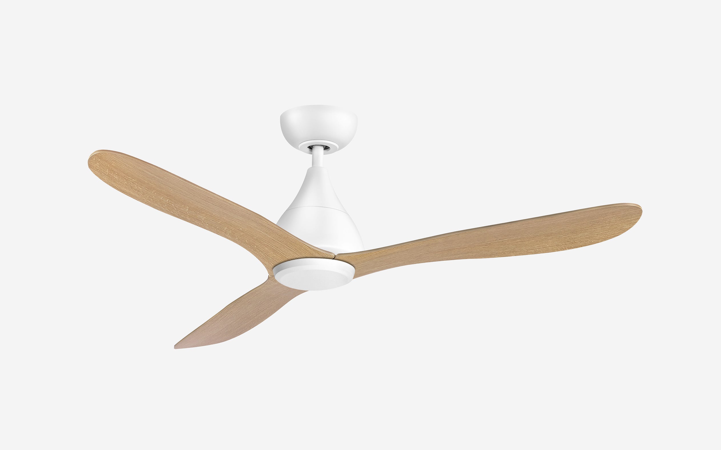 Opal Storm Ceiling Fan - #Body Color_White|Blade Color_Teak|Blade Size_48"