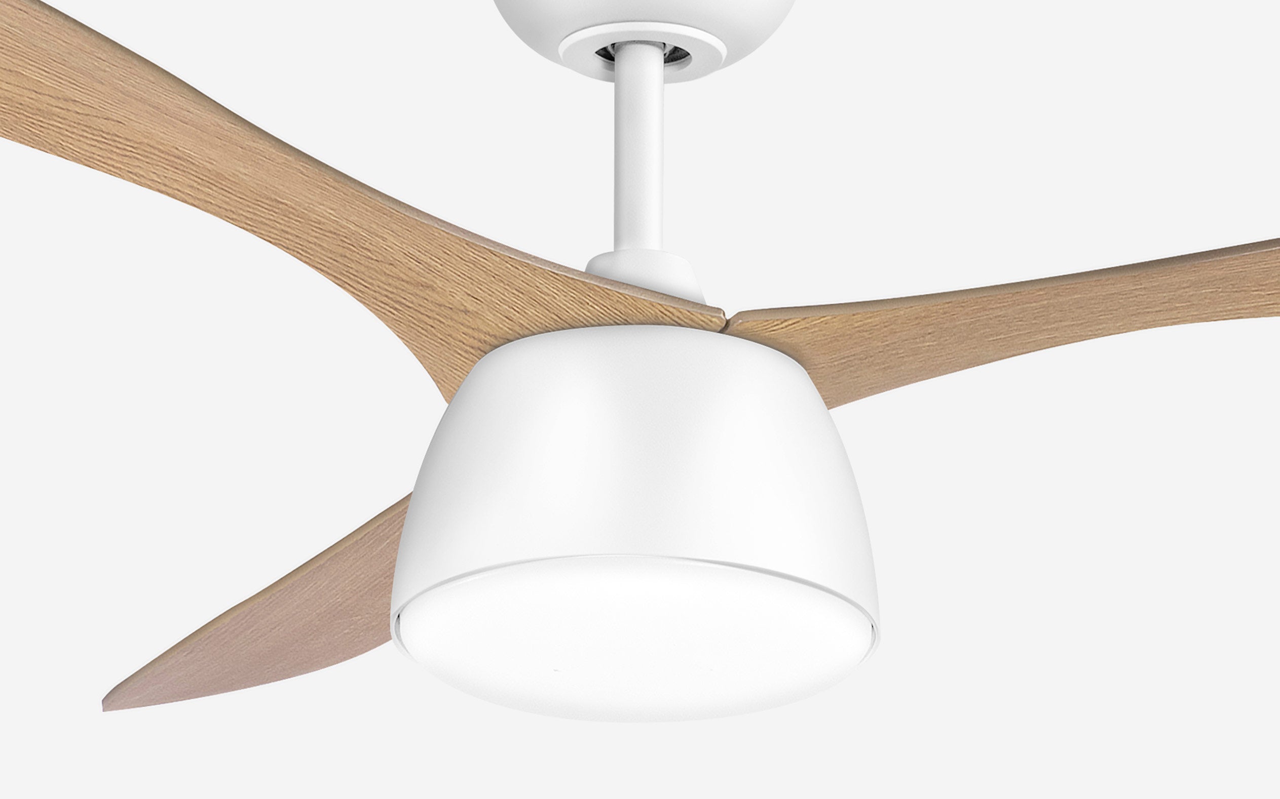 Pebbel Storm Ceiling Fan - #Body Color_White|Blade Color_Teak|Blade Size_56"