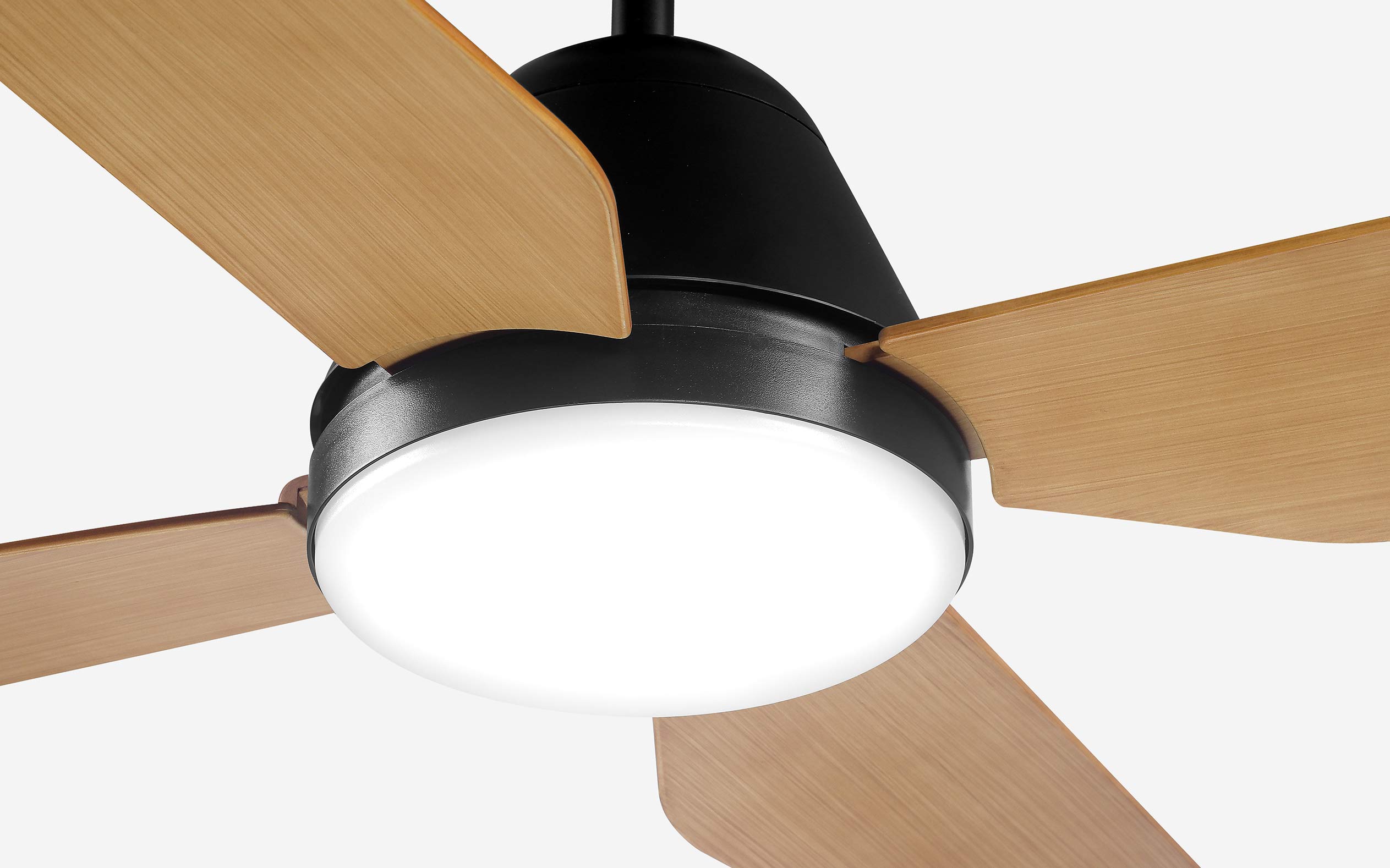 Wave Outdoor Fan - #Body Color_Black|Blade Color_Teak