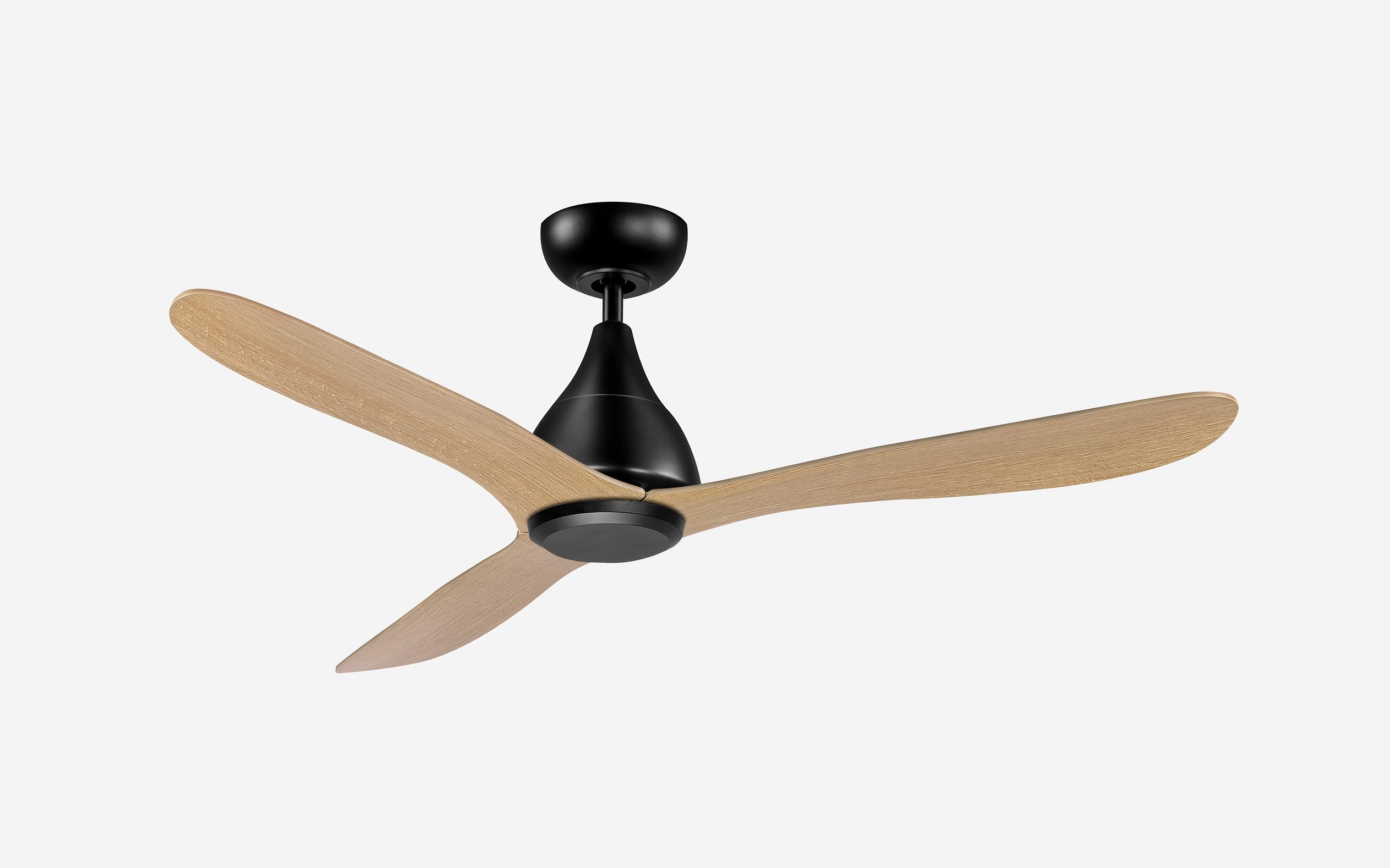 Opal Storm Ceiling Fan - #Body Color_Black|Blade Color_Teak|Blade Size_42"