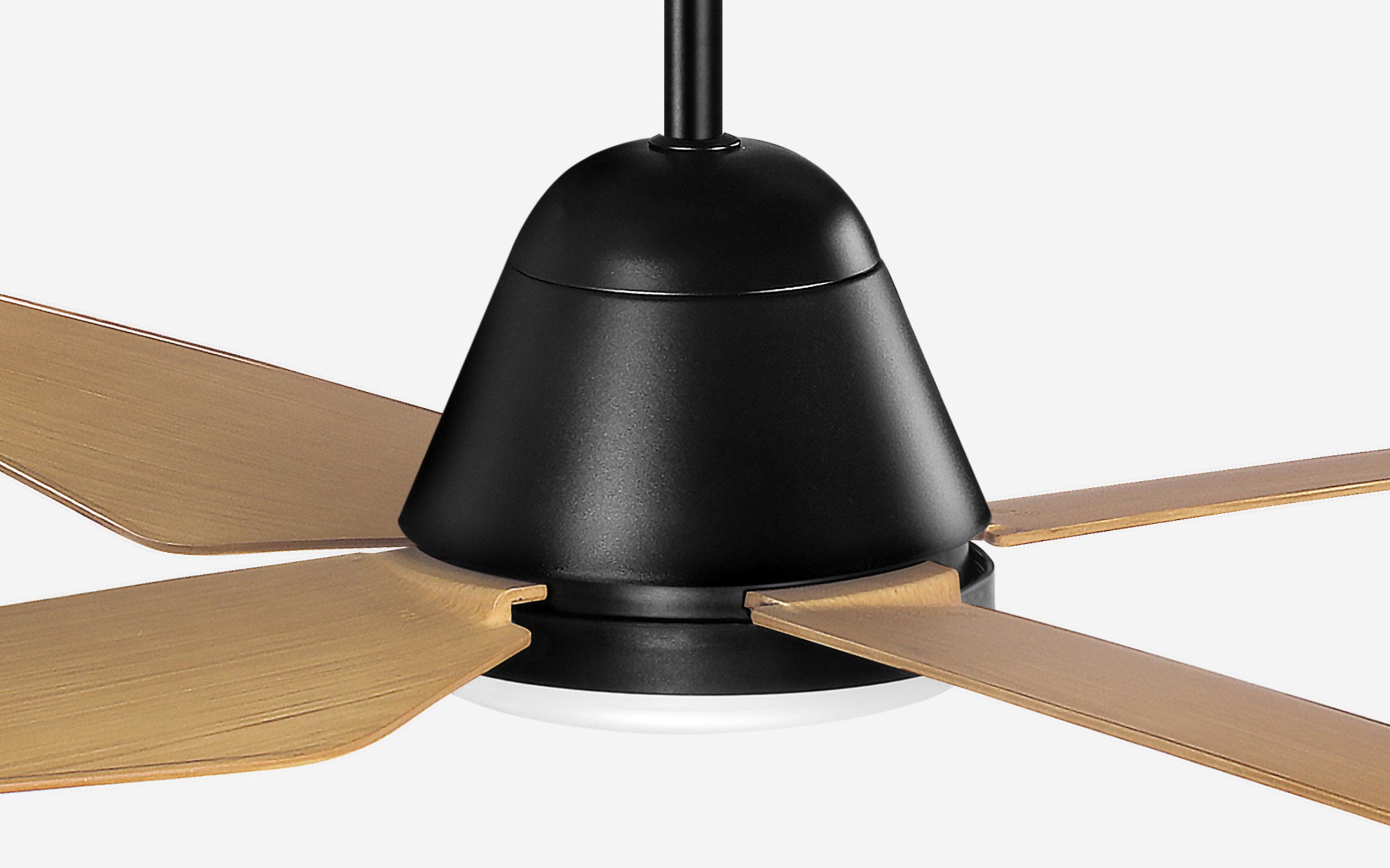 Wave Outdoor Fan - #Body Color_Black|Blade Color_Teak