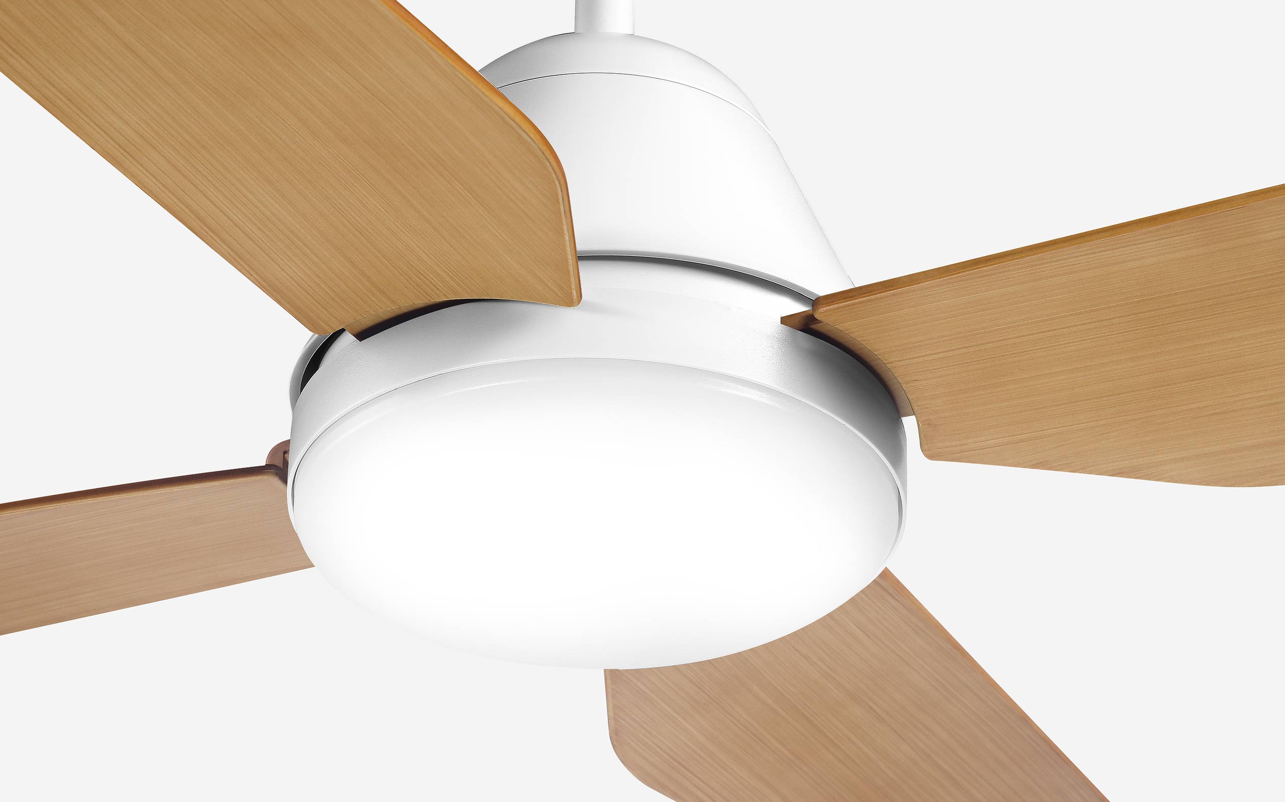 Wave Outdoor Fan - #Body Color_White|Blade Color_Teak