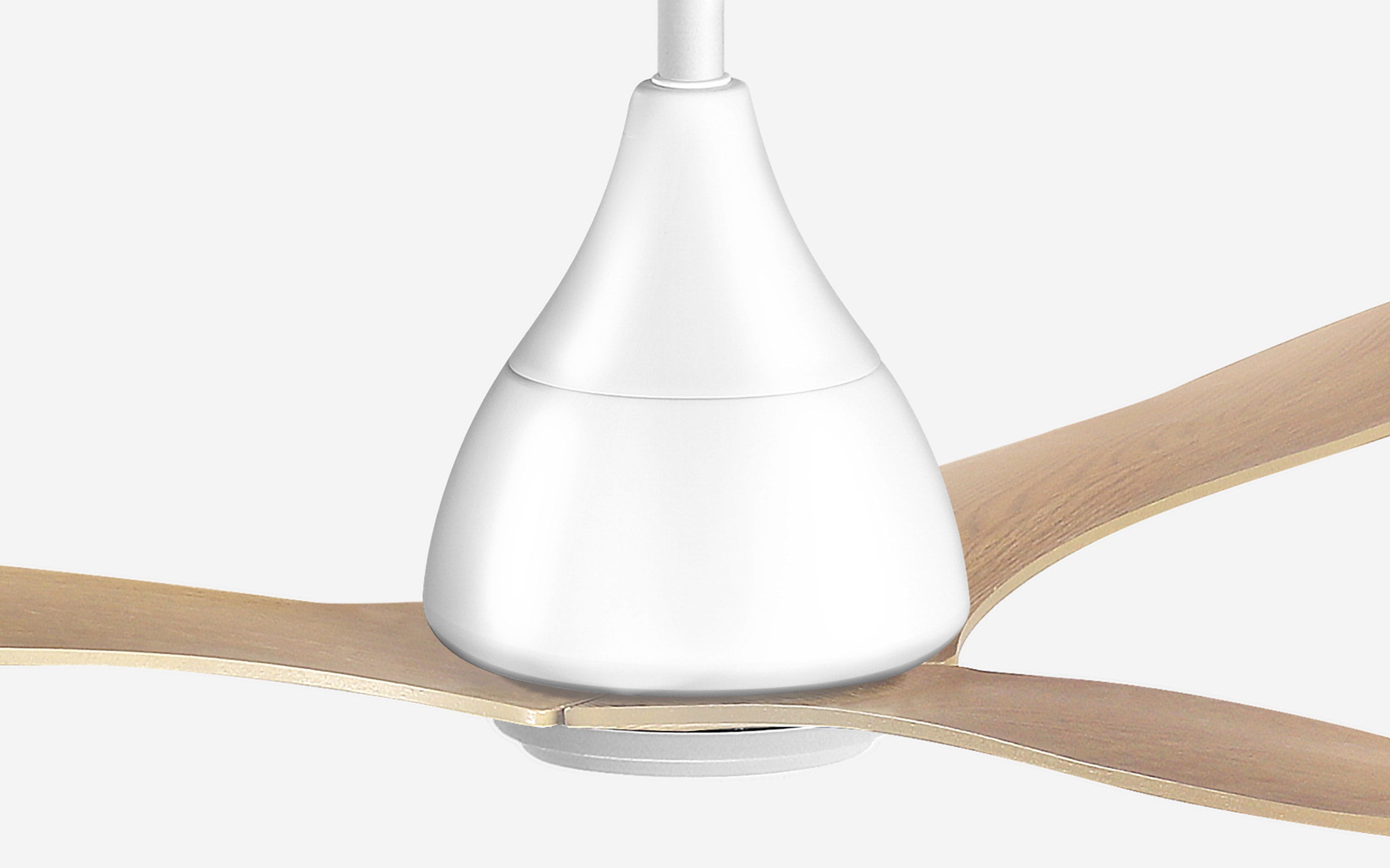 Opal Storm Ceiling Fan - #Body Color_White|Blade Color_Teak|Blade Size_48"