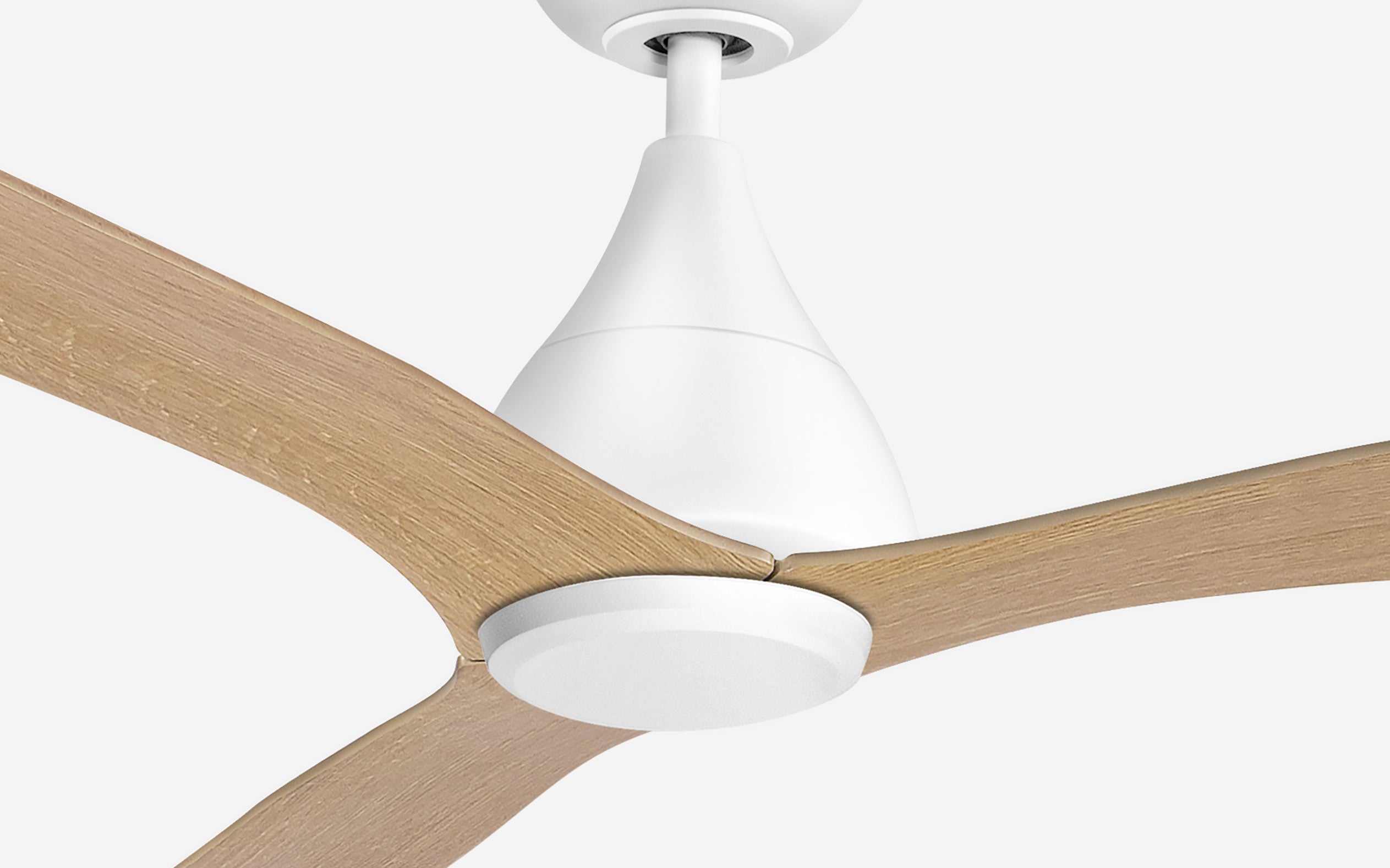 Opal Storm Ceiling Fan - #Body Color_White|Blade Color_Teak|Blade Size_48"