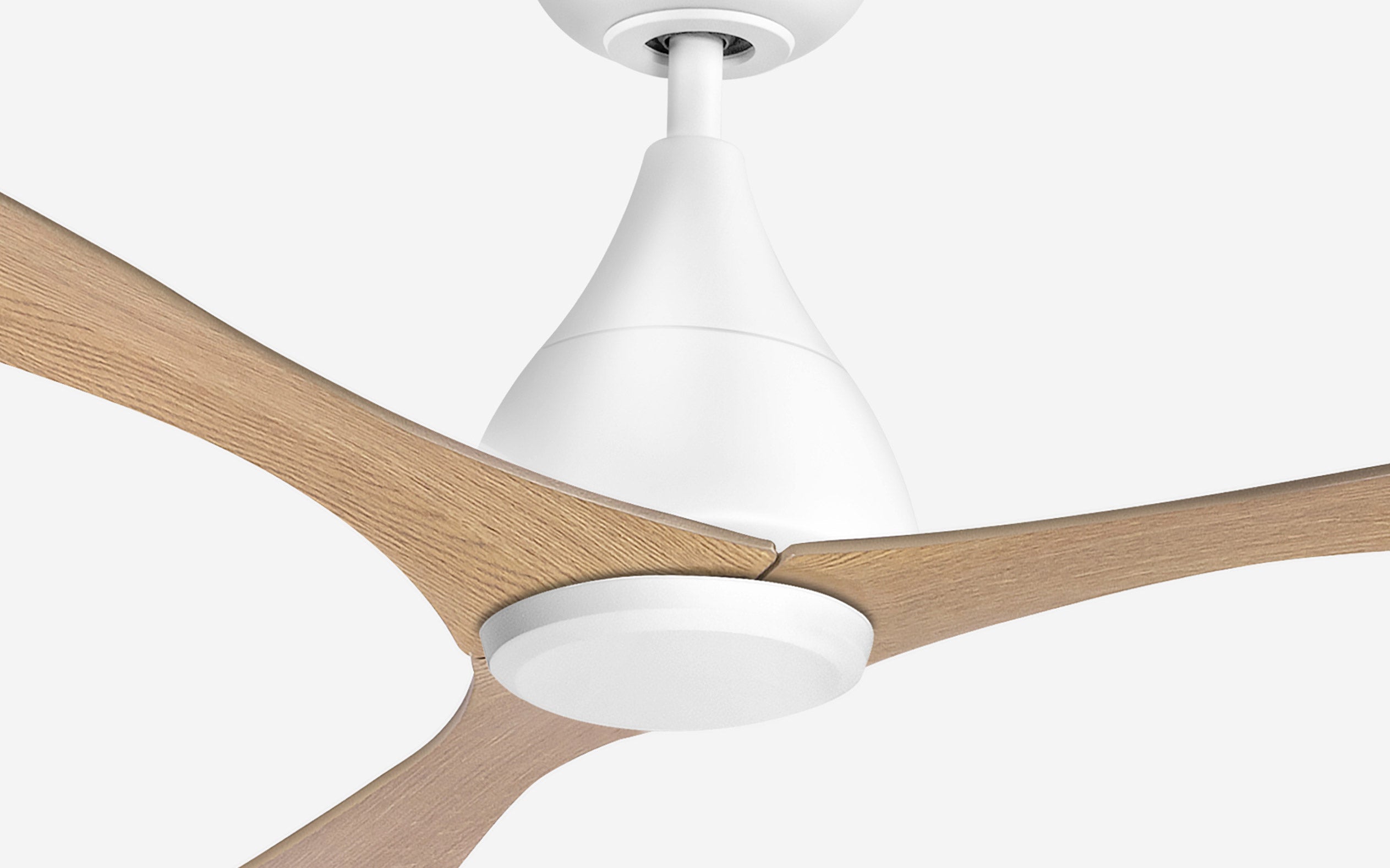 Opal Storm Ceiling Fan - #Body Color_White|Blade Color_Teak|Blade Size_56"